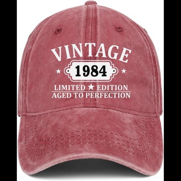 Men's Vintage 1984 Embroidered Baseball Cap Red